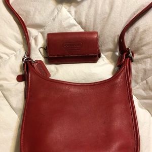 Red Coach purse with the red matching wallet